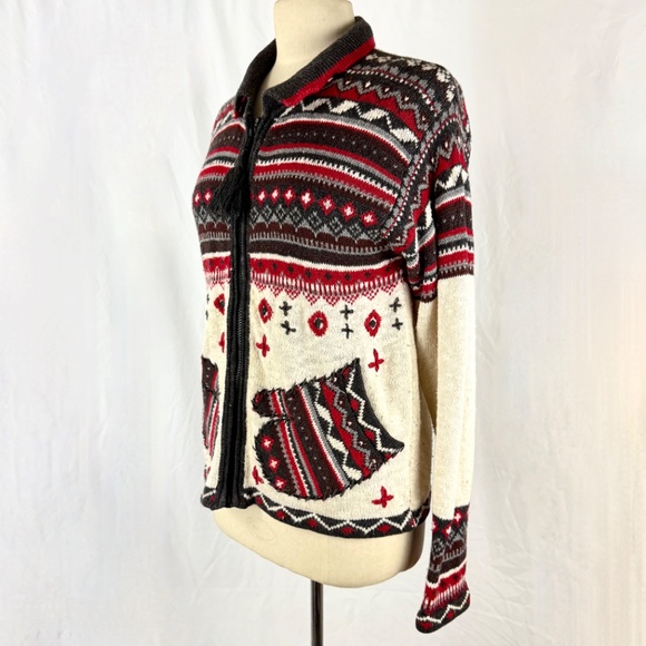 Vintage 1996 SML Sport Sweater S/M Jacket w Mitten Pockets Front Zipper Cardigan - Picture 4 of 15